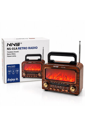Go İthalat İbreli Şömineli Radyo - Retro Am - Fm - Sw Usb - Type-C Sarjlı Bt - Tf - Usb Speaker Ns-01A Pl-4730
