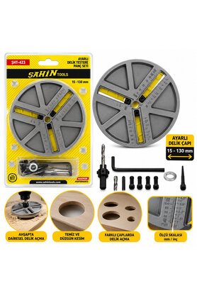 Go İthalat Hassas Dengeleme - Darbe Dayanlıklı Ayarlı Delik Testere Panç Set 45-130Mm () Glbl-Stl57839