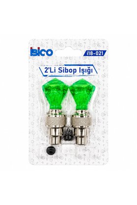Go İthalat 2Pcs Yeşil Elmas Kesim Prizma Model Sibop Işık Pilli Bisiklet - Motor - Araç Hareket Sensörlü İ18-02