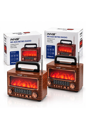 Go İthalat İbreli Şömineli Radyo - Retro Am - Fm - Sw Usb - Type-C Sarjlı Bt - Tf - Usb Speaker Ns-02A Pl-4731