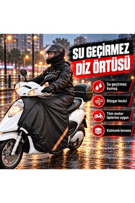 World Star Su Geçirmez Motosiklet Diz Örtüsü Rüzgar Geçirmez Kışlık Katmanlı Koruyucu Scooter ve Motorcu Bacak Örtüsü
