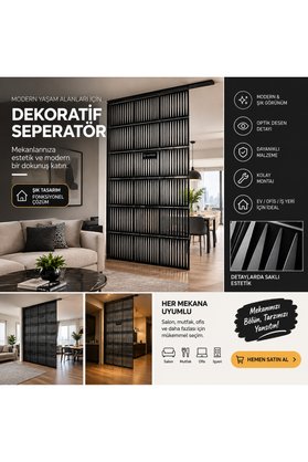 lexi Modern Ahşap Oda Bölücü Panel–Lazer Kesim Dekoratif Paravan Separatör 4’lü 40x40 Amerikan Mutfak İçn