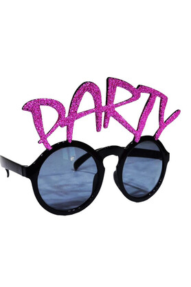 Evimdeyokyok Party Yazılı Fuşya Renk Parti Gözlüğü 15X7 Cm
