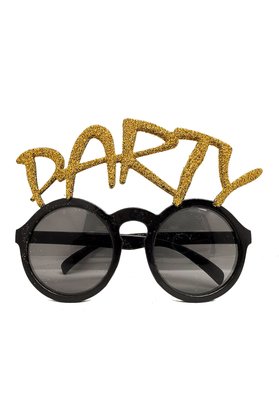 Evimdeyokyok Altın Simli Party Yazılı Parti Gözlüğü Show 15X7 Cm