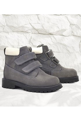 Ortopedikal Rakerplus Neson 9055-Grks Gri Nubuk % 100 Hakiki Deri Cırtlı Unisex Bebek Çocuk Bot