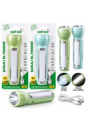 Go İthalat 2In1 Softled Şarjlı El Feneri Usb - Type-C Şarjlı 1 Led 1.2W - 14 Led 2.4W K-0965 () Glbl-Stl57839