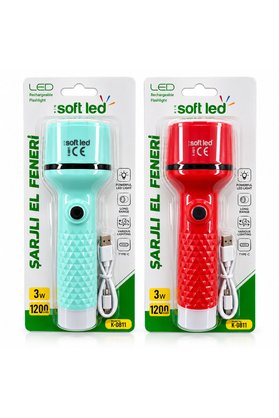 Go İthalat 2In1 Şarjlı El Feneri Usb - Type-C Şarjlı 1 Led 2W - 8 Smd 1W K-0811 () Glbl-Stl57839