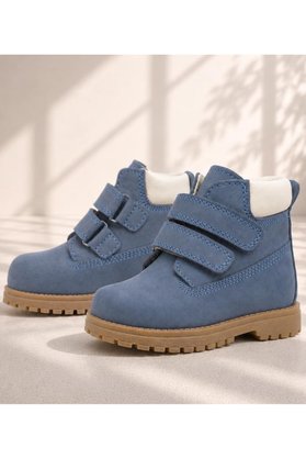 Ortopedikal Rakerplus Neson 9055-Ma Mavi % 100 Hakiki Deri Cırtlı Unisex Çocuk Bot