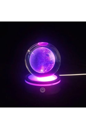 Evimdeyokyok Usb Li Plastik Altlıklı Dolunay Dönen Cam Küre