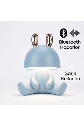 avizemeydanı Avize Meydanı Bluetooth Hoparlörlü Tavşan Figürlü Şarjlı Bebek Ve Çocuk Odası Gece Lambası