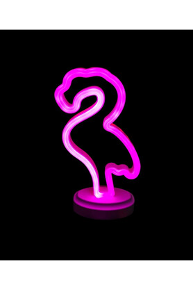 Evimdeyokyok Neon Işıklı Flamingo Yazılı Masa Gece Lambası Pil+Usb