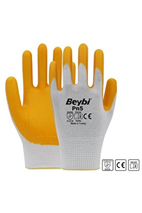 Webinay Home 6 Çift Beybi Pn5 Sarı Nitril Eldiven Inşaat Eldiveni Iş Eldiveni