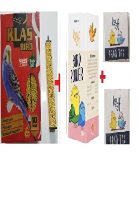 Klas Muhabbet Kuşu Ballı Kraker 10 Lu +Muhabbet Kuşu Vi̇tami̇n (Kızıştırıcı) 50 Cc + 2 Adet Gaga Taşı