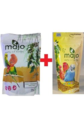 Majo Muhabbet Kuş Maması (Tüm Kuşlar İçi̇ndi̇r) 150 Gr Kuş Kızıştırıcı (Ni̇jer Tamamlayıcı Kuş Yemi̇ 350Gr)