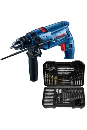 Bosch Gsb 550 Darbeli Matkap + 103 Parça Matkap Ucu Seti Vidalama Ucu Seti