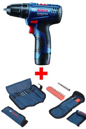 Bosch Gsr 120-li 2 Ah 12v Akülü Vidalama Şarjlı Matkap + 23 Parça Matkap Ve Vidalama Ucu Seti