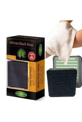 Phyto Flora African Black (Siyah Sabun) 125 Gr Kese  Ve Sabunluk