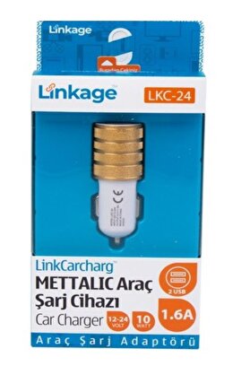 Li̇nkage Araç Şarj Alet Başlığı Çakmaklık 2 Uçlu 10V 1.6A Lkc24