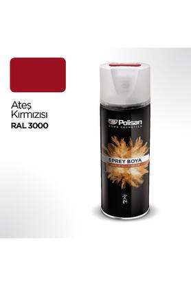 Polisan 3000 Akrilik Sprey Boya Ateş Kırmızı Ral-3000 Düz Renk