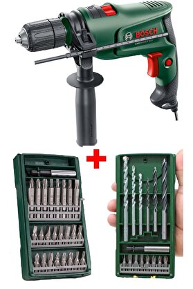 Bosch Darbeli̇ Matkap 600 Watt 13Mm + 15 Parça Matkap Ucu Vi̇dalama Ucu + 25 Parça Vi̇dalama Ucu Seti̇