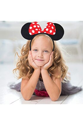 Go İthalat Kırmızı Fi̇yonklu Mi̇nni̇e Mouse Taç Fare Tacı Kafa Bandı