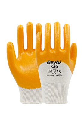 Beybi K40 Sarı Nitril İşçi İş Eldiveni XL/10 / 12 ADET