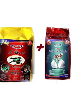 Beauti̇ful Food Muhabbet Kuşları Ve Tropi̇kal Kuşlar Içi̇n Kızıştırma & Dölülük Maması 1 Kg+Yumurta Kabuğu 1 Kg