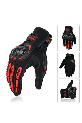 Moonrider Motosiklet Eldiveni Motorcu Eldiveni Korumalı Dokunmatik Özellik Unisex Motorsiklet Eldiveni krmz Nx-2