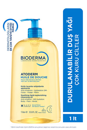 Bioderma Atoderm Shower Oil Kuru Cilt Bebek Çocuk Yetişkin Nemlendirici Temizleyici Duş Yağı Niasinamid 1 Lt