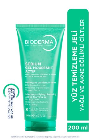 Bioderma Sebium Foaming Gel Active Yağlı ve Akneli Cilt Glikolik Asit Yoğun Arındırıcı Temizleme Jeli 200ml