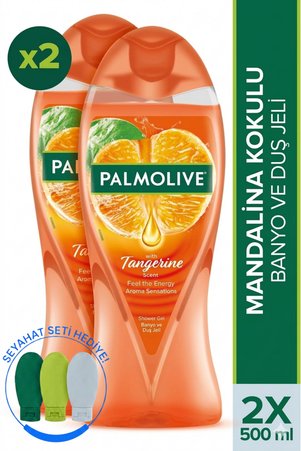 Palmolive Aroma Sensations Feel the Energy Mandalina Kokulu 2'li Duş Jeli 500 ml + Seyahat Kiti Hediye