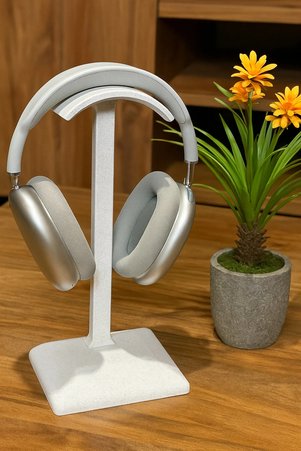 MarselDizayn Dekoratif Gamer Kulaklık Standı - Kulaklık Tutucu-Mermer Beyazı-24 CM-Kış Temalı Anahtarlık Hediyeli