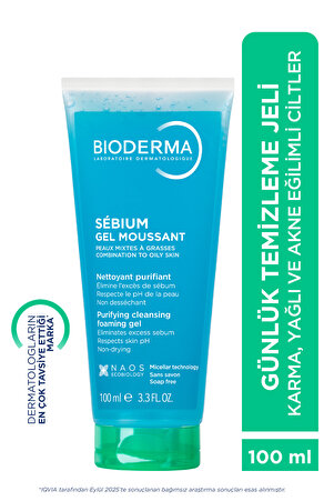 Bioderma Sebium Foaming Gel Karma Yağlı ve Akne Eğilimli Ciltler İçin Yüz ve Vücut Temizleme Jeli 100 ml