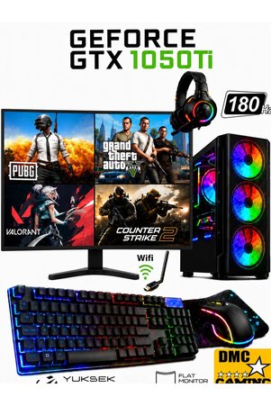 Dmc N174x I5 3470 16GB RAM 512GB SSD 4GB GTX1050ti 24''180hz Oyuncu Masaüstü Bilgisayar