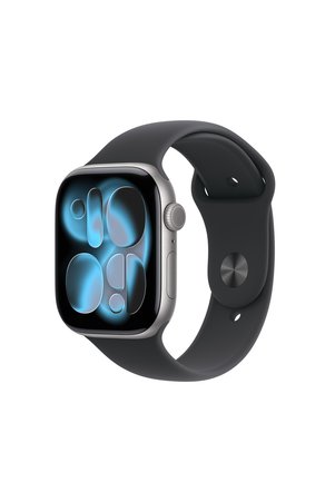 Apple Watch Series 11 GPS 46 mm Uzay Grisi Alüminyum Kasa ve Siyah Spor Kordon - M/L