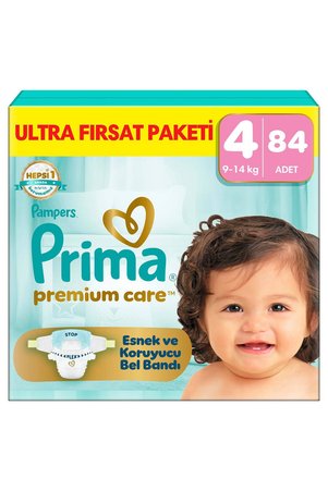 Prima Premium Care Ultra Fırsat Paketi 4 Numara 84 Adet Bebek Bezi