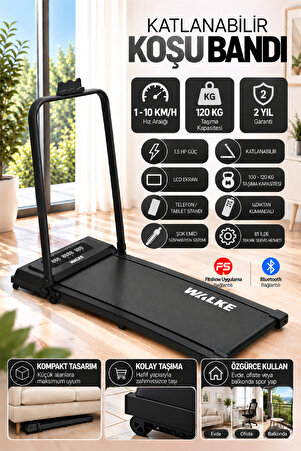 Walke W-Fit Bluetoothlu Uygulamalı Uzaktan Kumandalı Koşu Bandı Yürüyüş Bandı V01