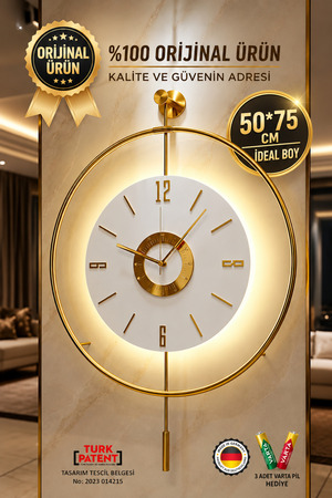MetaQuartz Aksesuar Orjinal Metal- İskandinav Kadran Gold -Metal Duvar Saati