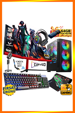 Zeiron FX60 i5-3470 16GB Ram 240GB SSD GT740 4GB Ekran Kartı 23.8'' Curved Oyuncu Masaüstü Bilgisayar