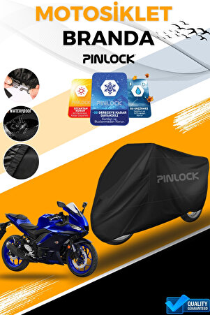 pinlock Yamaha R25 Su Geçirmez Siyah Motosiklet Brandası Miflonlu Kalın Premium Kumaş Clipsli