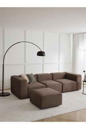 S Home Design Concept Pietro 4 Modül Modüler Kanepe Köşe Koltuk Takımı Yönsüz Kadife Kahverengi 290x190 cm