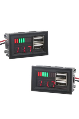 Genel Markalar Usb Soketli Voltmetreli Akü Kapasite Göstergesi 12v Pil Uyumlu