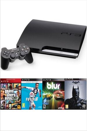 Sony Playstation 3 Slim 500 Gb + 2 Kablosuz Kol + 50 Dijital Oyun