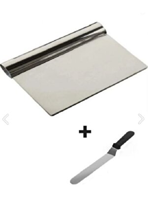 Genel Markalar Pasta Sıvama Spatulası + Çelik Spatula Hamur Kazıyıcı 2Lİ