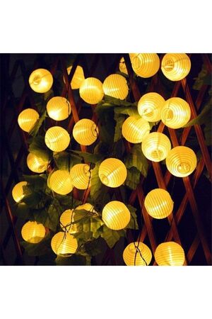 Schulzz 20 Led 3 Metre Güneş Enerjili Japon Feneri 8 Mod Led Bahçe Teras Balkon Ağaç Solar Aydınlatma