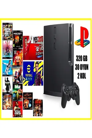 Sony Ps3 Slim 320 Gb Oyun Konsolu 30 Oyun 2 Kol 12 Ay Garanti
