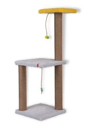 PUGALO 82 Cm Gri Iki Katlı Kedi Tırmalama Tahtası Catnipli Tırmalama Tahtası Minder Yüzey