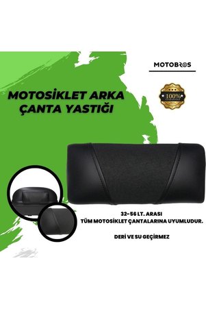Motobros Motosiklet Çanta Sırt Dayama Yastığı Siyah Deri Arka Çanta Yastığı Ultra Konfor
