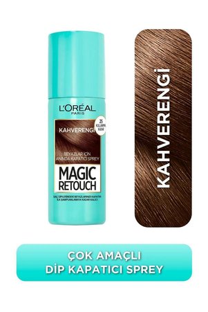 L'Oreal Paris Magic Retouch Beyaz Saçlar İçin Kapatıcı Kahverengi Saç Spreyi 75 Ml