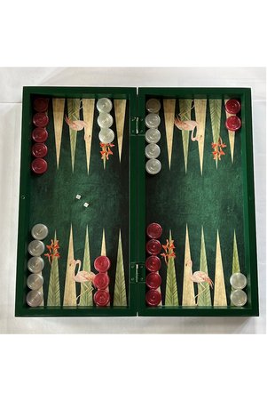 SERA Özel Seri Flamingo Figürlü Orta Boy Ahşap Tavla 44/44cm